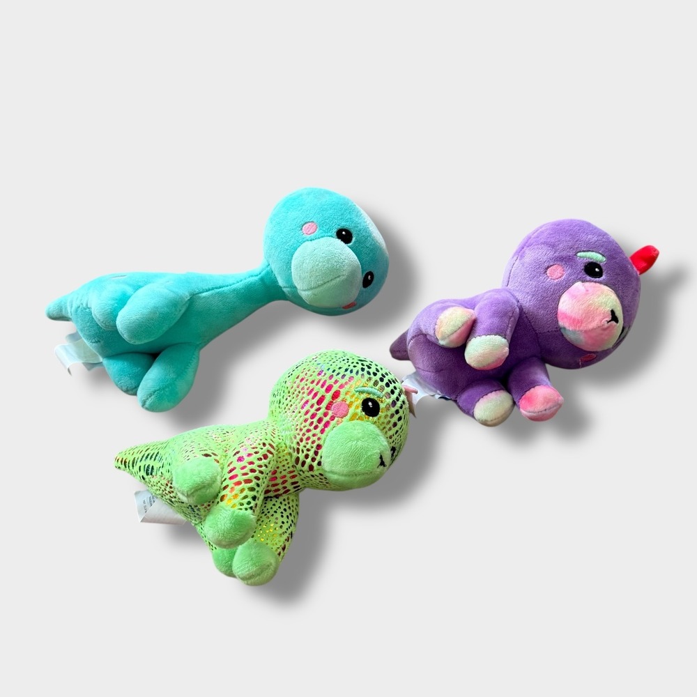 Pomkinz Pet Pals Dinosaur Plush Set with Iridescent Scale‎ Crossbody Bag Blue - Picture 3 of 5